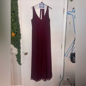 Show Me Your MuMu Sleeveless V-Neck Maxi Dress in Burgundy/Maroon Large